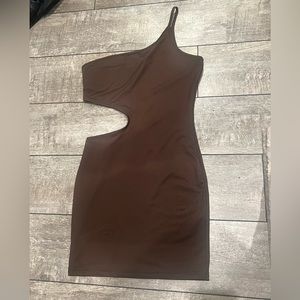 tight brown one strap Sorella boutique dress